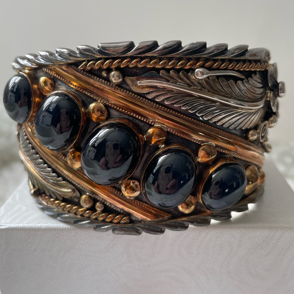 Custom star sapphire cuff bracelet size 8